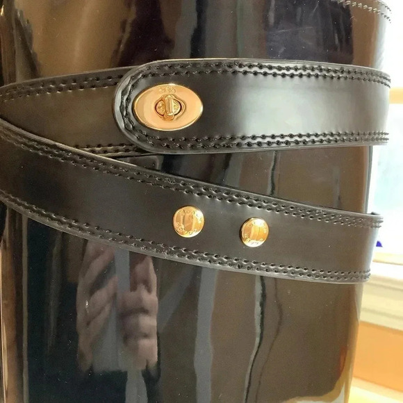 COACH Authentic Black Knee High Rainboots Size 10 - Picture 10 of 14